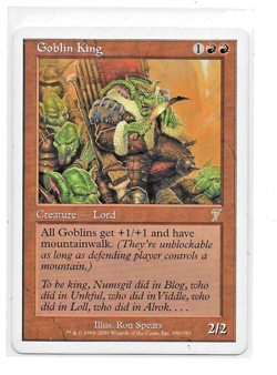 "Goblin King" - 7th Edition - Rare - MAGIC THE GATHERING MTG (190/350) - Image 1