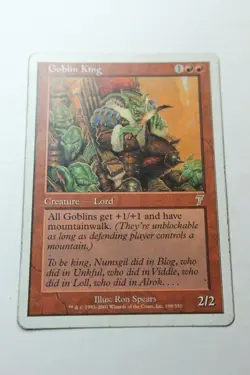 MTG Goblin King x1- -Seventh Edition-Mod/Hvy Play - Image 1