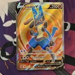 Lucario V SWSH213 Pokemon TCG Black Star Promo Holo Full Art Card NM - Image 1