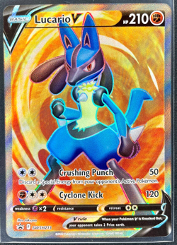 Lucario V Full Art Black Star Promo SWSH213 Pokemon Card TCG Near Mint+ - Image 1
