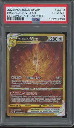 2023 Pokemon Swish Crown Zenith Secret #GG70 Arceus Vstar Gem Mint PSA 10 - Image 1