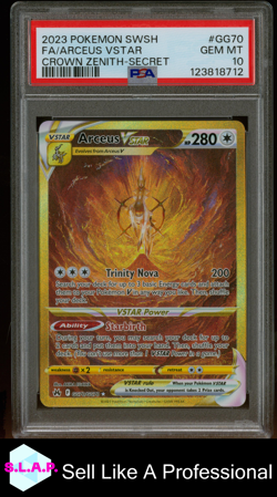 FA/ARCEUS VSTAR CROWN ZENITH-SECRET POKEMON SWSH CROWN ZENITH 2023 GG70 PSA 10 - Image 1