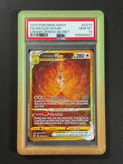 PSA 10 Arceus VSTAR GG70/GG70 FULL ART Pokemon Card Crown Zenith GEM MINT - Image 1