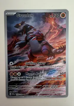 Pokemon Card Groudon Paradox Rift 199/182 - Holo Illustration Rare - NEAR MINT - Image 1