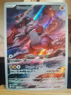 NEAR MINT! Groudon 199/182 Paradox Rift Illustration Rare Pokemon tcg card - Image 1