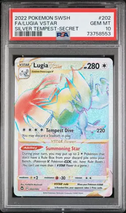 2022 POKEMON SWORD & SHIELD SILVER TEMPEST FA/LUGIA VSTAR#202 SECRET PSA 10 - Image 1