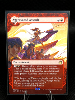 Aggravated Assault MTG Wilds of Eldraine: Enchanting Tales NM Full ART Clean #39 - Image 1