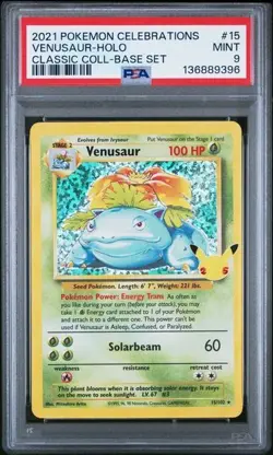 2021 POKEMON CELEBRATIONS CLASSIC COLLECTION #15 VENUSAUR-HOLO PSA 9 - Image 1