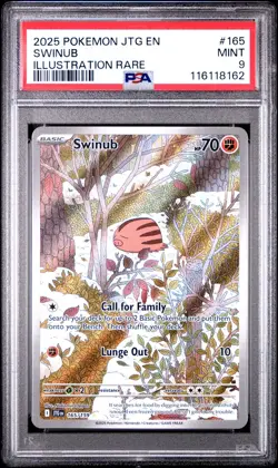 Pokemon TCG Journey Together Swinub 165/159 Illustration Rare PSA 9 - Image 1