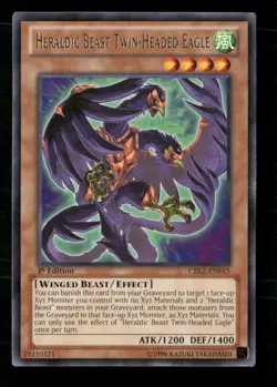 Heraldic Beast Twin-Headed Eagle #CBLZ-EN015 Yugioh 1st Edition Rare - Image 1
