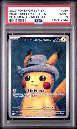 2023 Pokemon Van Gogh Pikachu with Grey Felt Hat SVP EN #085 Promo PSA 9 Mint - Image 1