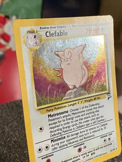 Pokemon TCG Clefable SWIRL Base Set 2 (1999) 5/130 Unlimited Holo Rare MP! - Image 3