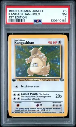 1999 Pokemon Jungle #5 Kangaskhan Holo 1st Edition PSA 7 NM - Image 1