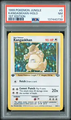 1999 POKEMON JUNGLE 1ST EDITION #5 KANGASKHAN-HOLO PSA 7 - Image 1