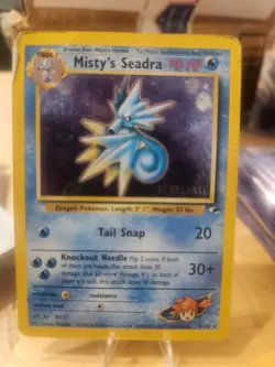 2000 Misty's Seadra - Holo Pre-Release Stamp - 9/132 Gym Heroes - Pokemon TCG MP - Image 1