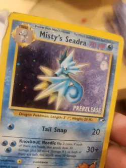 2000 Misty's Seadra - Holo Pre-Release Stamp - 9/132 Gym Heroes - Pokemon TCG MP - Image 2
