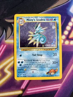 Misty's Seadra 9/132 Stamped Pre-Release Promo - Pokemon TCG WOTC Vintage MP - Image 1