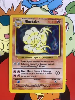 Pokemon TCG Ninetales Base Set Holo Unlimited Rare Card 12/102 WOTC LP - Image 1