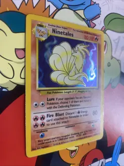 Pokemon TCG Ninetales Base Set Holo Unlimited Rare Card 12/102 WOTC LP - Image 2