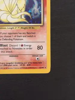 Pokemon Ninetales TCG Base Set Holo Shadowless Rare Card 12/102 Black Flame WOTC - Image 4