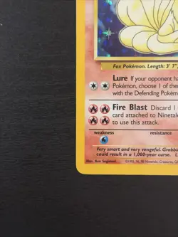 Pokemon Ninetales TCG Base Set Holo Shadowless Rare Card 12/102 Black Flame WOTC - Image 5