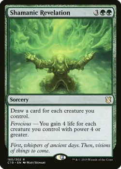 SHAMANIC REVELATION NM Commander 2019 mtg Green - Rare - Image 1