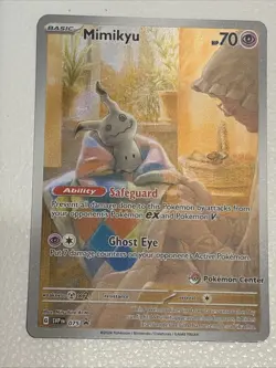 NM Mimikyu Pokemon Center 075 ETB Promo Paldean Fates Unsealed - Image 1