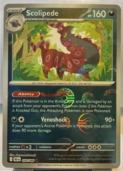 Pokemon TCG Pokeball Holo Scolipede 056/086 Black Bolt Uncommon Near Mint Eng 🔥 - Image 1