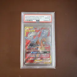 2019 POKEMON SUN & MOON UNBROKEN BONDS FULL ART/RESHIRAM & CHARIZARD GX PSA 10 - Image 1
