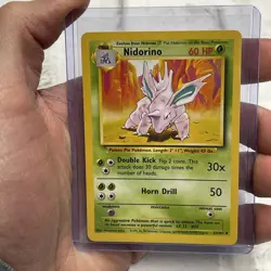 Pokemon Nidorino 037/102 Base Set Regular Pokemon NM/MT Vintage Vtg Uncommon TCG - Image 1