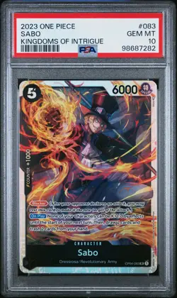 2023 ONE PIECE OP04-KINGDOMS OF INTRIGUE #083 SABO PSA 10 - Image 1