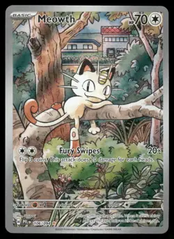 Pokemon Cards Meowth 106/094 Phantasmal Flames Illustration Rare NM - Image 1