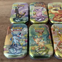 Pokemon Prismatic Evolution Mini Tin Set With ART and COINS. *EMPTY* - Image 2