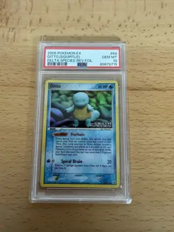 POKEMON EX DELTA SPECIES DITTO SQUIRTLE #64 REVERSE PSA 10 GEM MINT Low Pop - Image 2