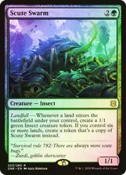 Magic The Gathering MTG SCUTE SWARM FOIL Zendikar Rising NM Near Mint - Image 1