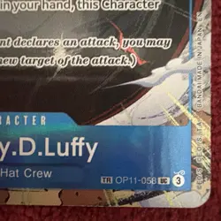 One piece Monkey.D.Luffy (TR) OP11-058 UC CCG Card (TREASURE RARE) - Image 2