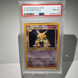 PSA 8 NEAR MINT - MINT 1999 Pokemon Base Set 1/102 Alakazam Holo Rare WOTC - Image 1