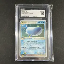 Wailord ex Ultra Rare Holo 2003 Pokemon TCG EX Sandstorm 100/100 CGC 10 - Image 1