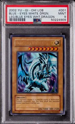 2002 YU-GI-OH! LOB-LEGEND OF BLUE EYES WHITE DRAGON BLUE-EYES WHITE DRAGON PSA 9 - Image 1