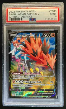 2022 Pokemon Astral Radiance Galarian Zapdos V Trainer Gallery #TG19/TG30 PSA 9 - Image 1