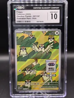 Pidgey 207/197 - CGC 10 GEM MINT - Full Art IR Holo - Obsidian Flames - Pokemon - Image 1