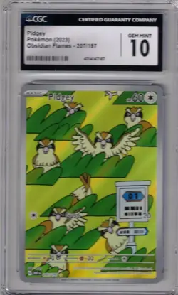 2023 POKEMON PIDGEY 207/197 OBSIDIAN FLAMES CGC 10 GEM MINT !! - Image 1