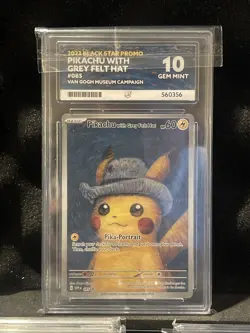 ACE 10 Pikachu With Grey Felt Hat - Van Gogh Museum Promo Pokemon Card - Image 5