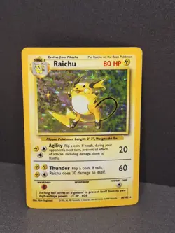 Raichu Holo Rare 014/102 Base Set Holo Unlimited Pokemon Card WotC Vintage 1999 - Image 2