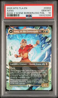 2025 MTG TLA #0304 AANG, AT THE CROSSROADS/AANG, DESTINED SAVIOR PSA 10 - Image 1