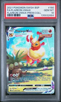 Pokemon Flareon VMAX SWSH180 Black Star Promo PSA 10 Gem Mint - Image 1