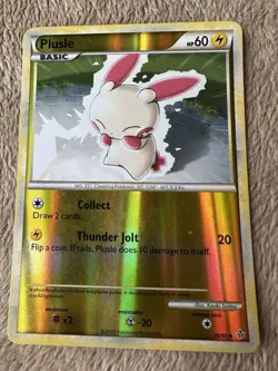 2010 Pokemon TCG HeartGold SoulSilver Unleashed Plusle Reverse Holo 36/95 MP - Image 1