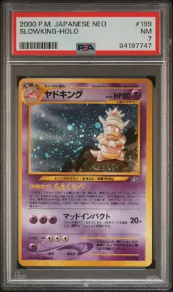 2000 Pokemon JAPANESE Neo Genesis Slowking Holo No. 199 PSA 7 NM - Image 1