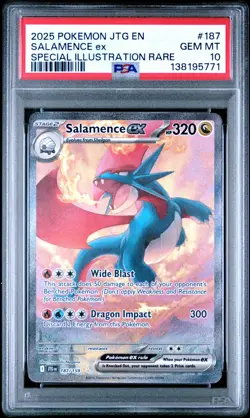 PSA 10 Salamence ex SIR 187/159 Pokemon Journey Together 2025 ENGLISH - Image 1