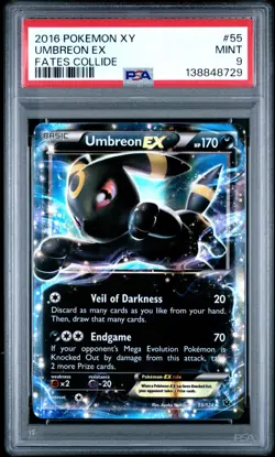 PSA 9 Umbreon EX 55/124 Pokemon XY Fates Collide Ultra Rare 2016 MINT - Image 1